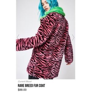 Pink Zebra Fur Coat 